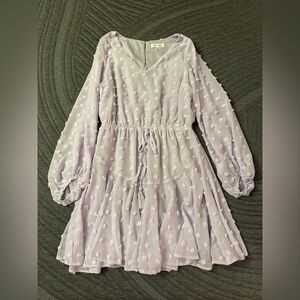 She + Sky Lavender Dress with Textured Details
